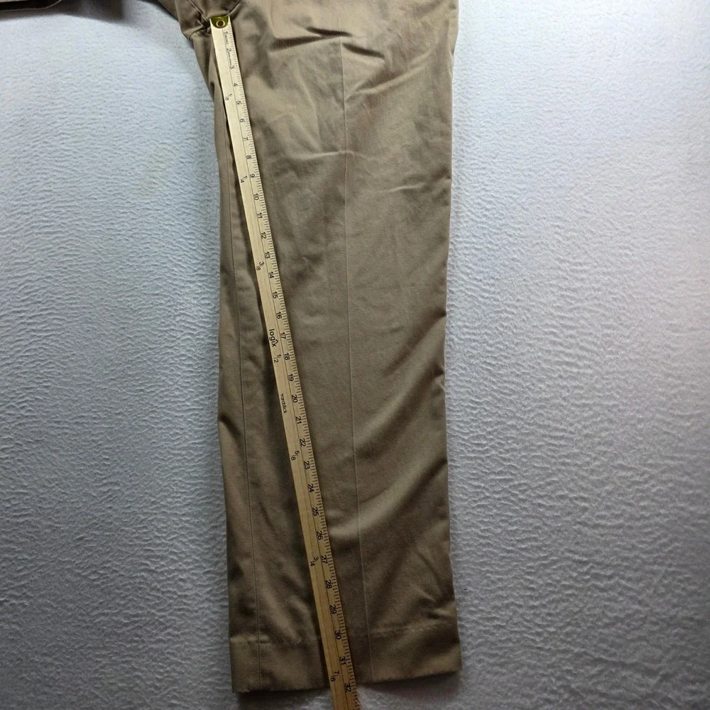 LL Bean Chino Pants Men 37 Khaki Comfort Waist Flat Front Cotton 262555 Lot of 2